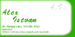 alex istvan business card